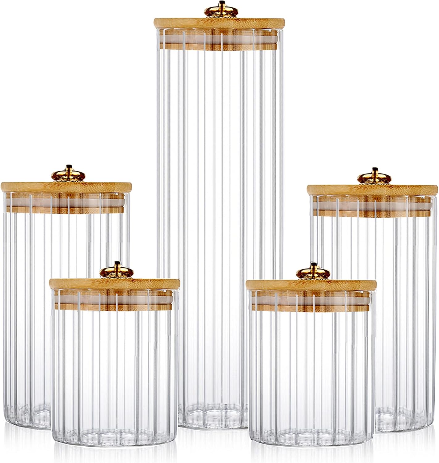 Home Bar And Coffee - Glass Storage Jars Set of 5,