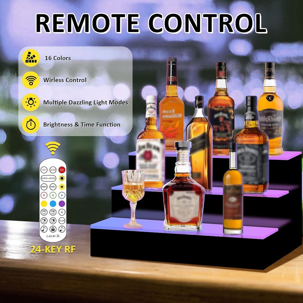 16 Inch 3 Step LED Lighted Liq - Home Bar Shelves 리뷰 및 가격