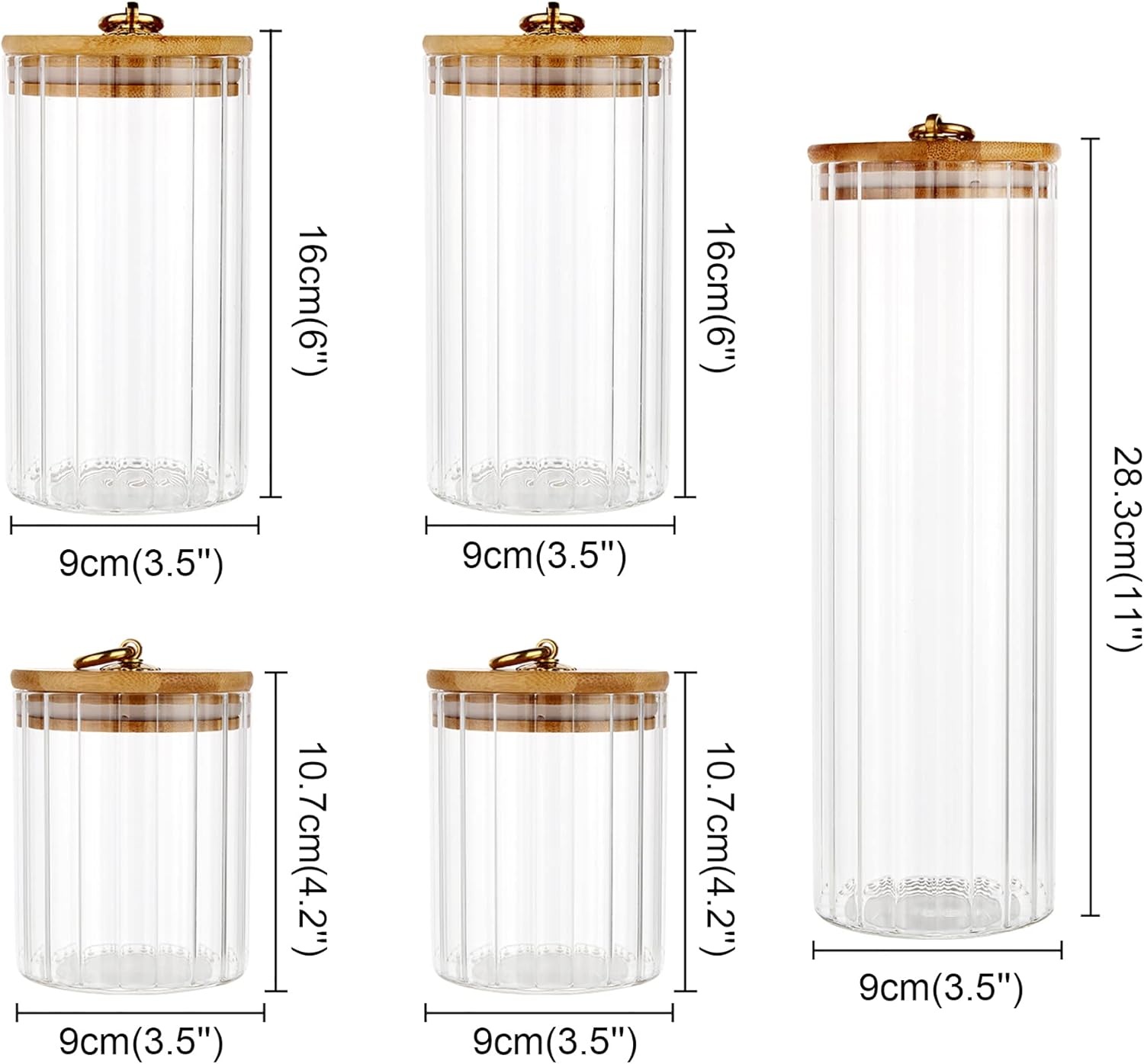 Glass Storage Jars Set of 5, D - Home Bar And Coffee 리뷰 및 가격