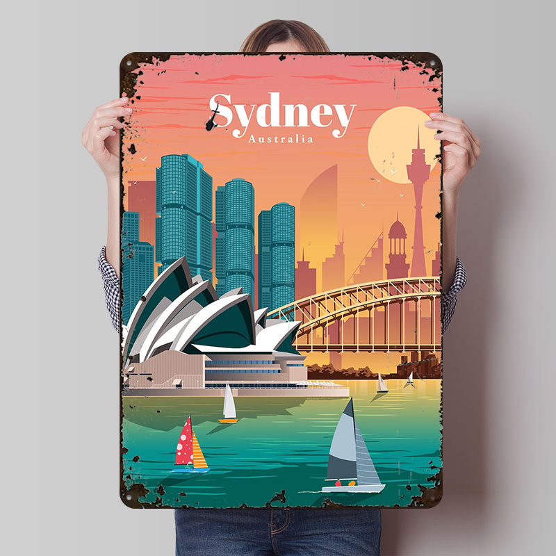 Sydney Poster Wall Art Retro V - Home Bar Sydney 리뷰 및 가격