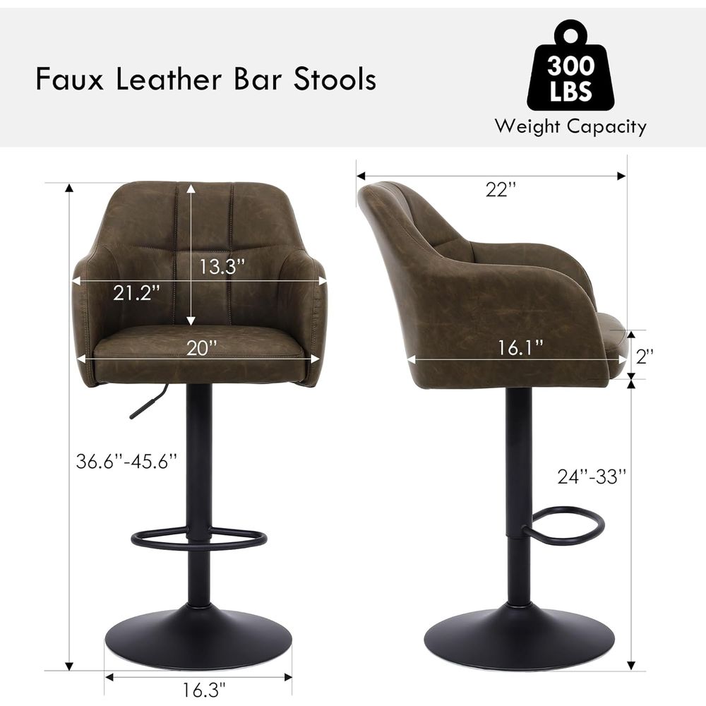 Set of 4 Swivel Leather Bar St - Home Bar And Counter 리뷰 및 가격