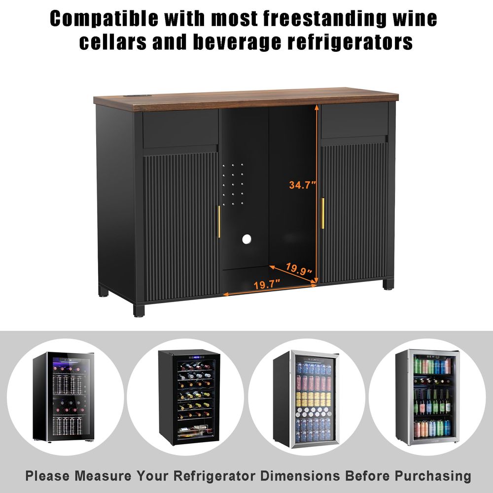 Large Coffee Bar Cabinet with  - Home Bar And Fridge 리뷰 및 가격