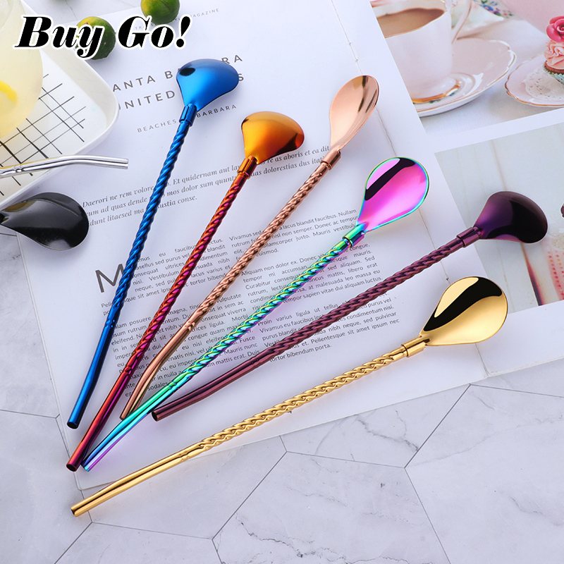 1PC Long Big Twisted Straw Spo - Bar Spoon Twisted 리뷰 및 가격