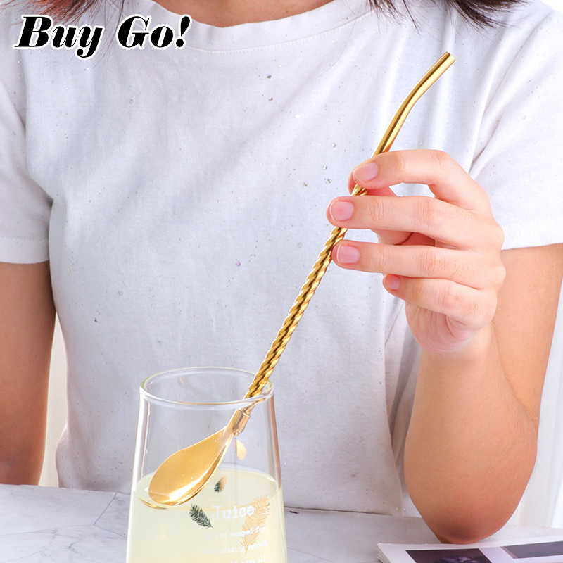 1PC Long Big Twisted Straw Spo - Bar Spoon Twisted 리뷰 및 가격