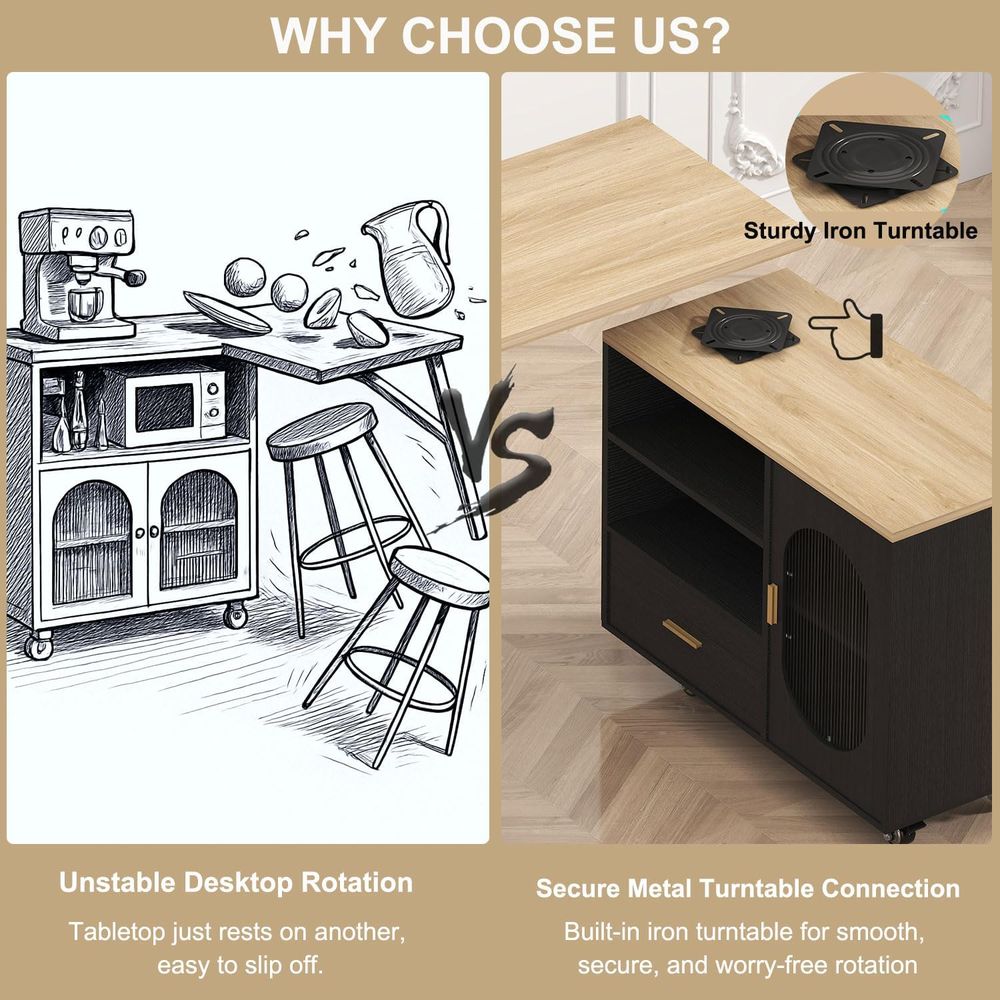 72 Swivel Kitchen Island with  - Home Bar Seating 리뷰 및 가격