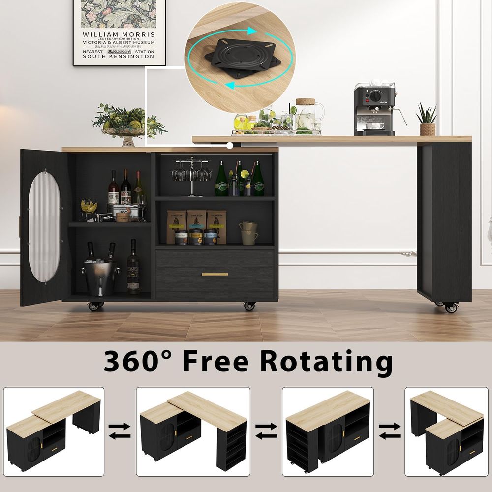 72 Swivel Kitchen Island with  - Home Bar Seating 리뷰 및 가격
