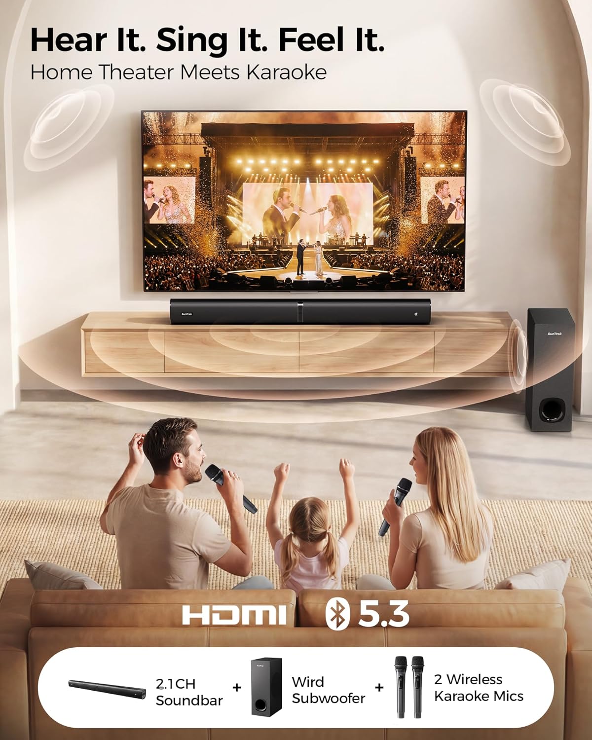 Soundbar with Subwoofer for TV - Home Bar And Theater 리뷰 및 가격