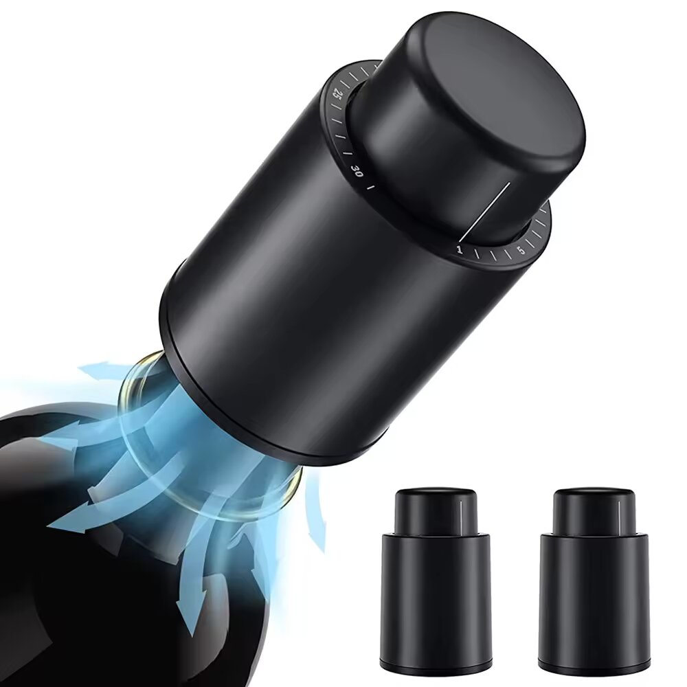 Black Vacuum-Sealed Wine Bottl - Wine Preservation Pump 리뷰 및 가격