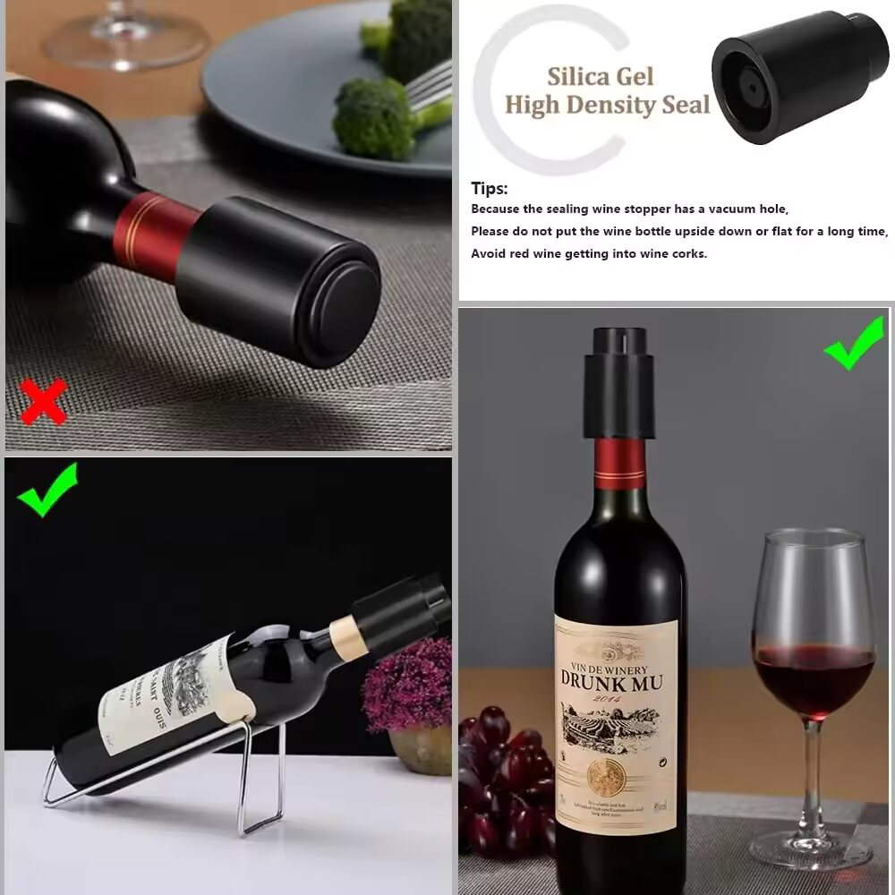 Black Vacuum-Sealed Wine Bottl - Wine Preservation Pump 리뷰 및 가격