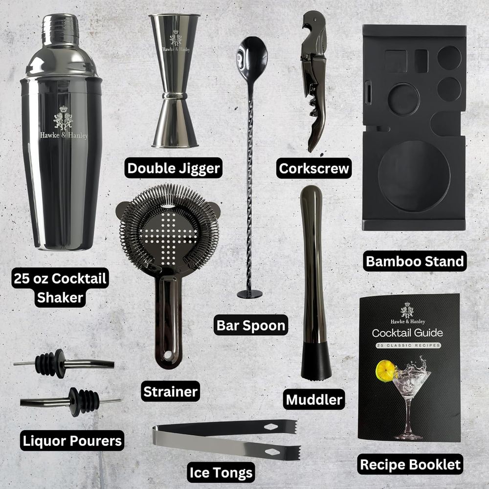 Cocktail Shaker Bar Set with i - Cocktail Recipe Book 리뷰 및 가격