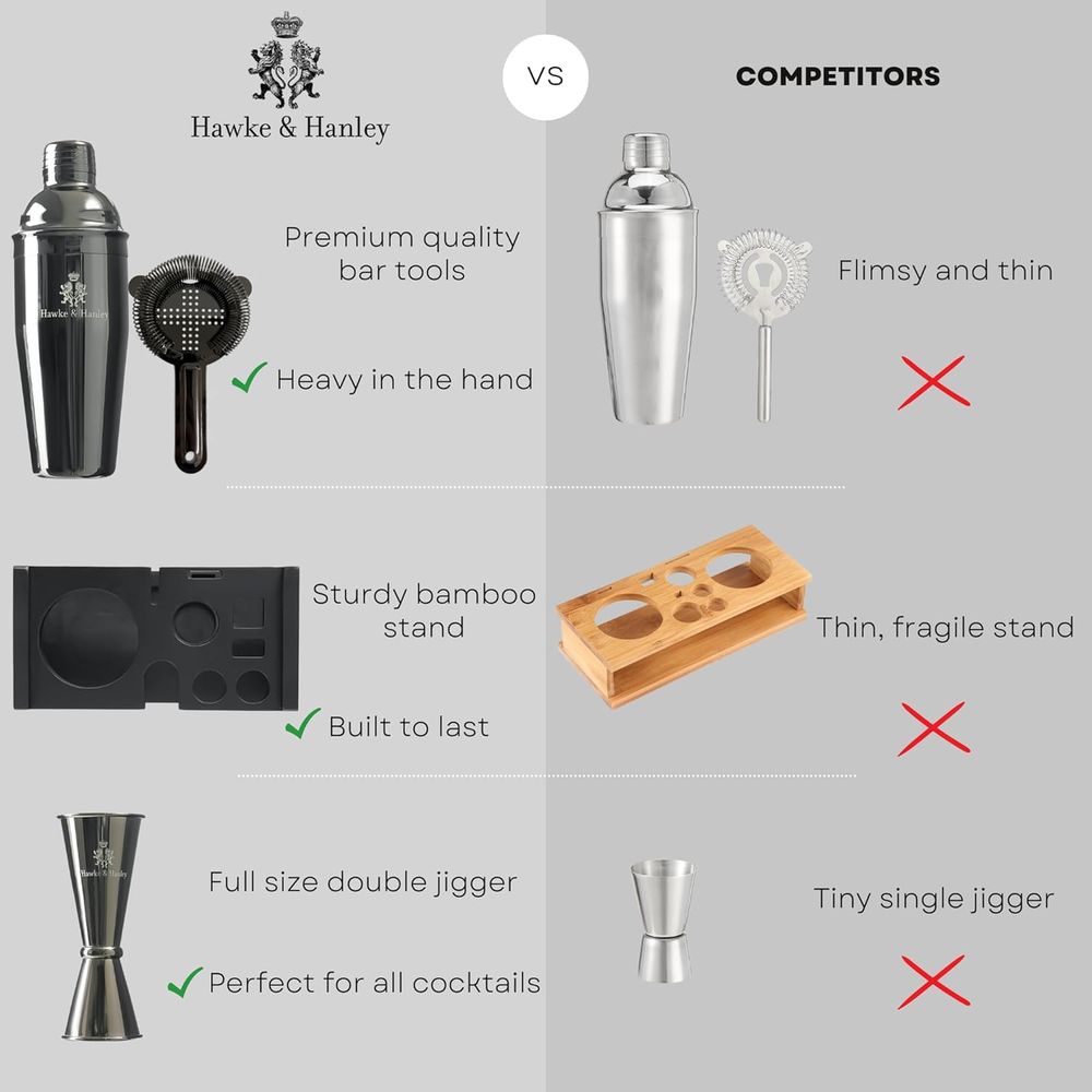 Cocktail Shaker Bar Set with i - Cocktail Recipe Book 리뷰 및 가격