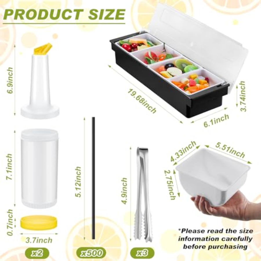 23 Pcs Bartender Supplies Kit  - Garnish Tray Set 리뷰 및 가격