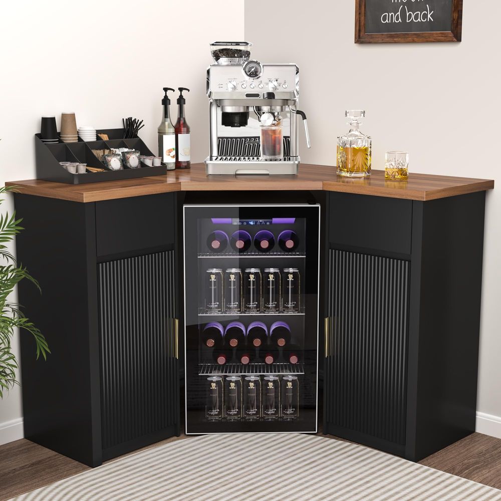 Corner Bar Cabinet with Fridge - Home Bar And Fridge 리뷰 및 가격