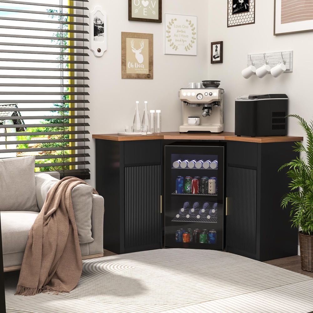 Corner Bar Cabinet with Fridge - Home Bar And Fridge 리뷰 및 가격