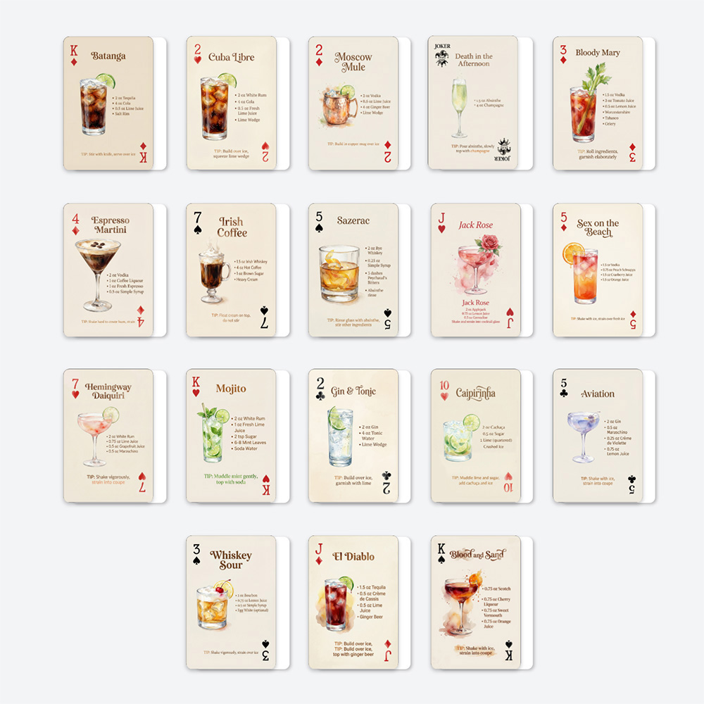 54pcs Cocktail Recipes Playing - Cocktail Recipe Book 리뷰 및 가격