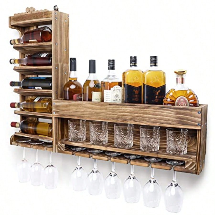 Wine Rack Wall Mounted WoodAlc - Home Bar Shelves 리뷰 및 가격