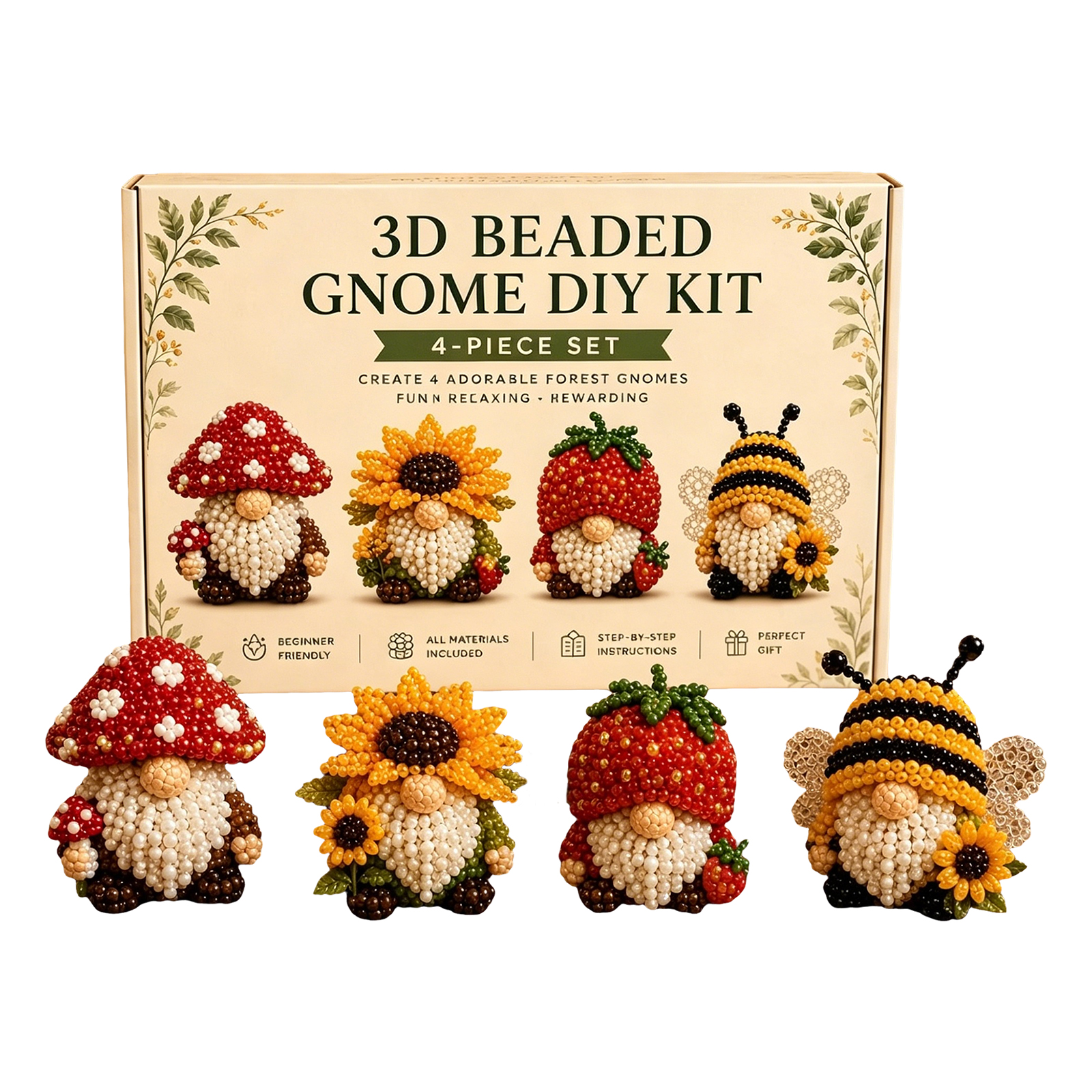 3D Beaded Gnome DIY Kit with F - Home Bargains 리뷰 및 가격
