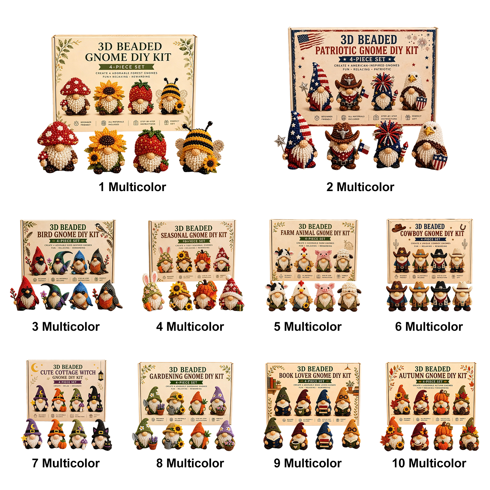 3D Beaded Gnome DIY Kit with F - Home Bargains 리뷰 및 가격
