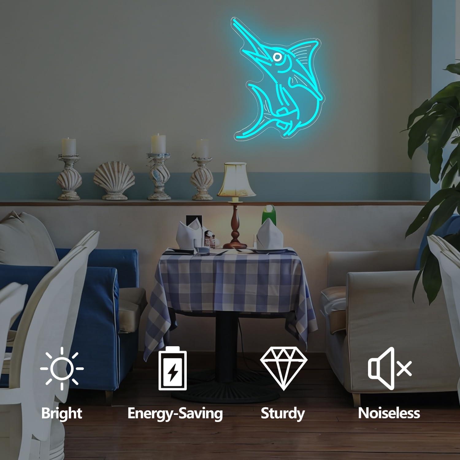 Marlin Fish Neon Sign Deep Sea - Home Bar And Restaurant 리뷰 및 가격