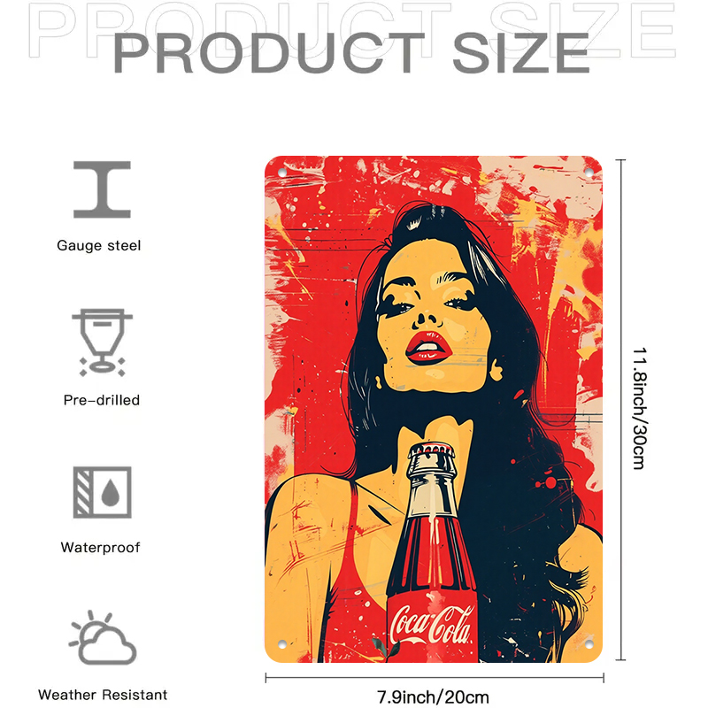 1PC 2D flat vintage Coca Cola  - Home Bar And Coffee 리뷰 및 가격