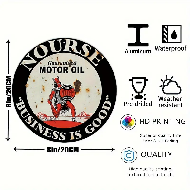Vintage Motor Oil Sign Round M - Home Bar And Restaurant 리뷰 및 가격