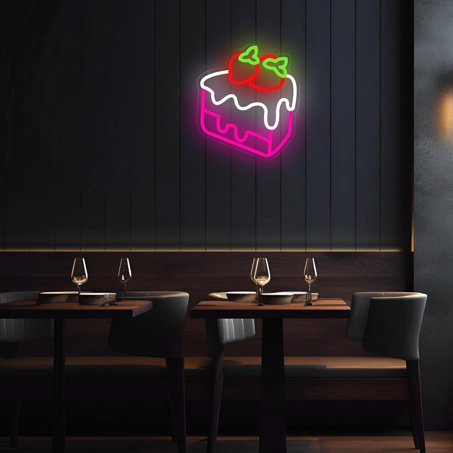 Strawberry Cake Neon Sign Frui - Home Bar And Coffee 리뷰 및 가격