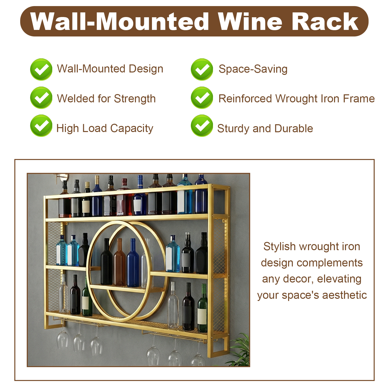 Wine Glass Rack Floating Bar S - Home Bar Shelves 리뷰 및 가격