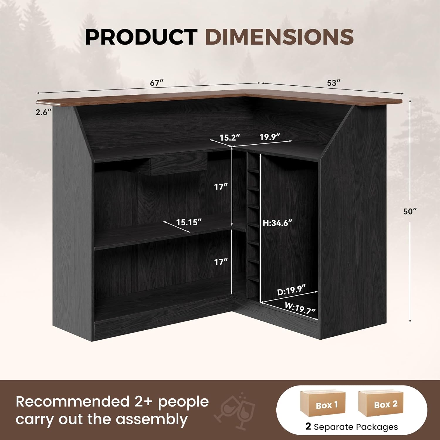 L Shaped Home Bar Unit With Fr - Home Bar And Fridge 리뷰 및 가격