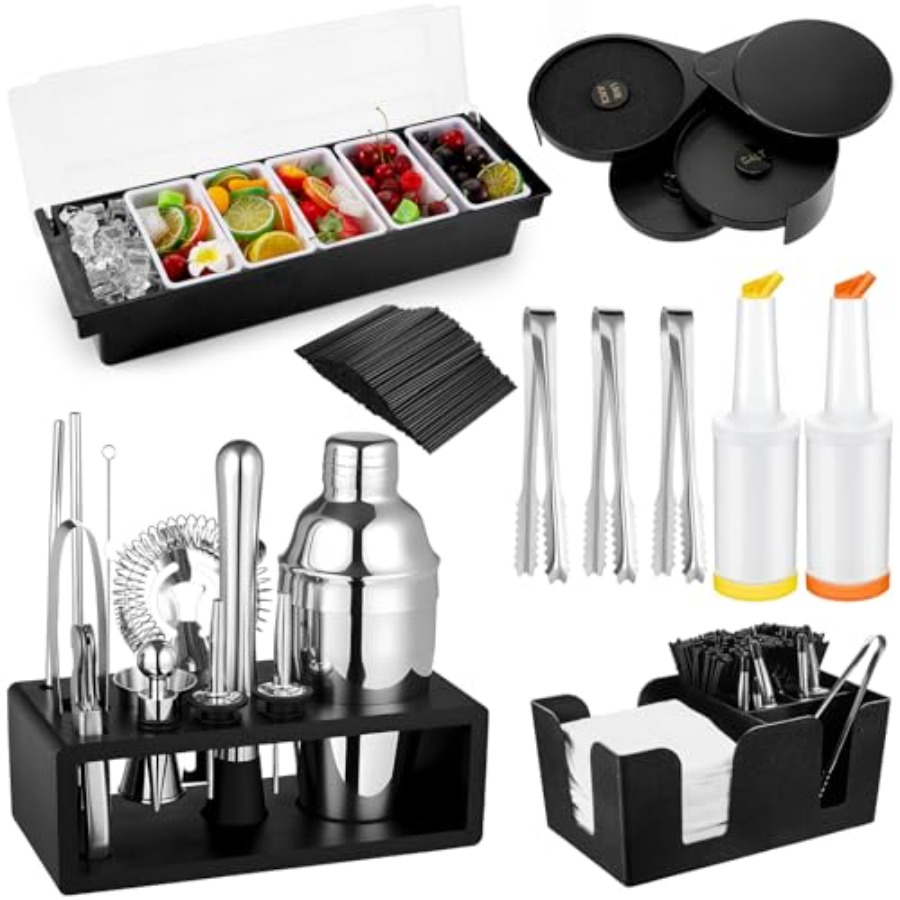 23 Pcs Bartender Supplies Kit  - Garnish Tray Set 리뷰 및 가격