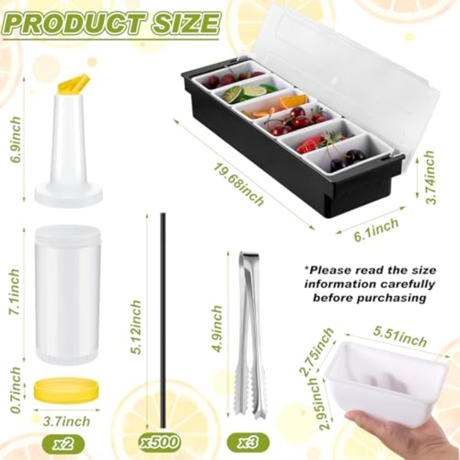 23 Pcs Bartender Supplies Kit  - Garnish Tray Set 리뷰 및 가격