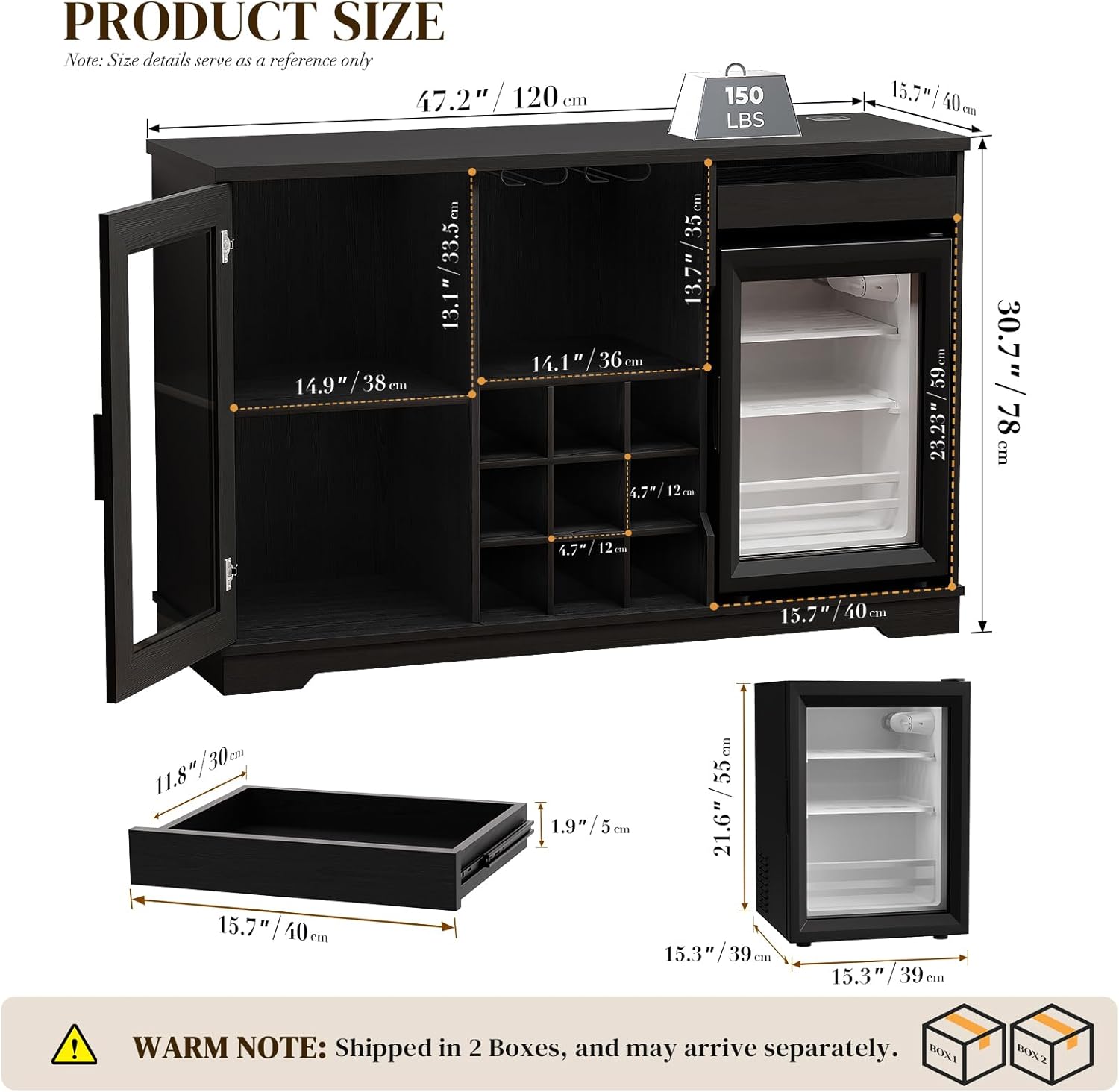 Coffee Bar Cabinet with Fridge - Home Bar And Fridge 리뷰 및 가격