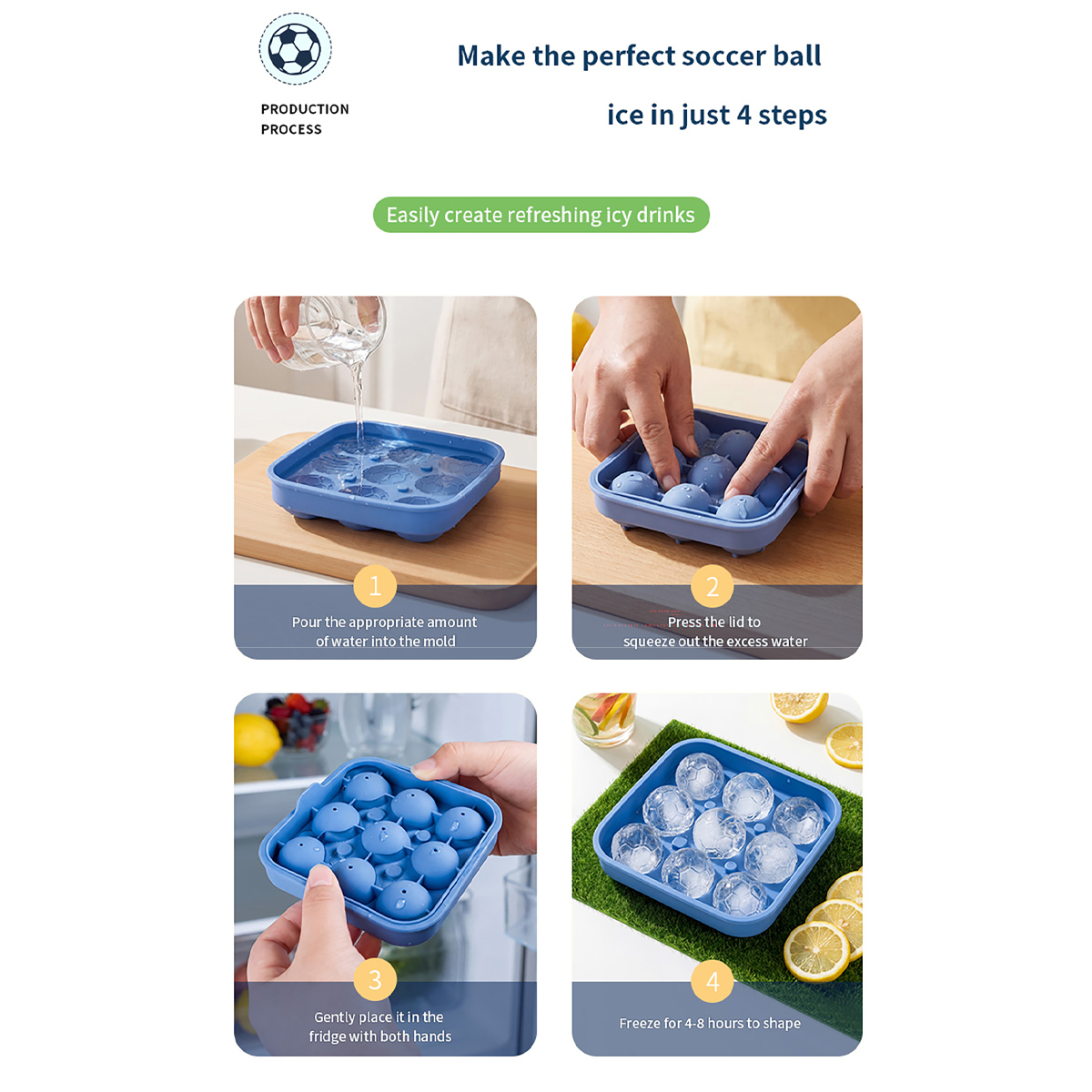 1Pcs Football-Themed Silicone  - Ice Mold Sphere 리뷰 및 가격