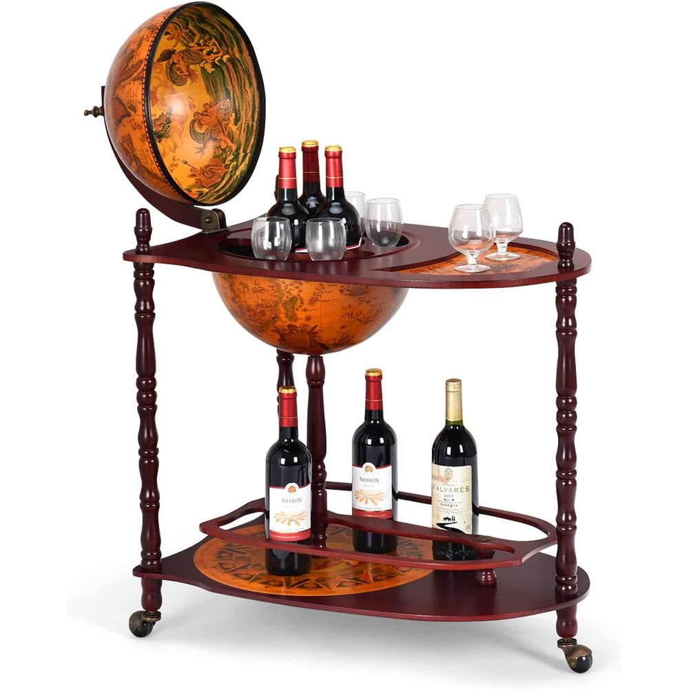 Vintage 34.5 Wheeled Globe Bar - Home Bar And Cabinet 리뷰 및 가격