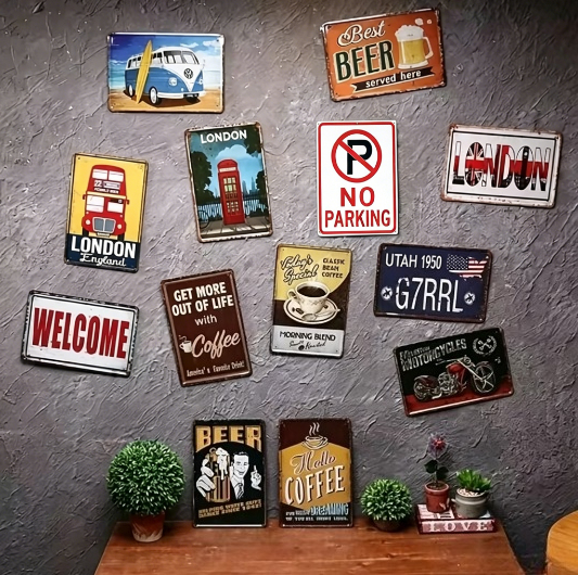 Vintage Sexy Lady Metal Tin Si - Home Bar And Restaurant 리뷰 및 가격