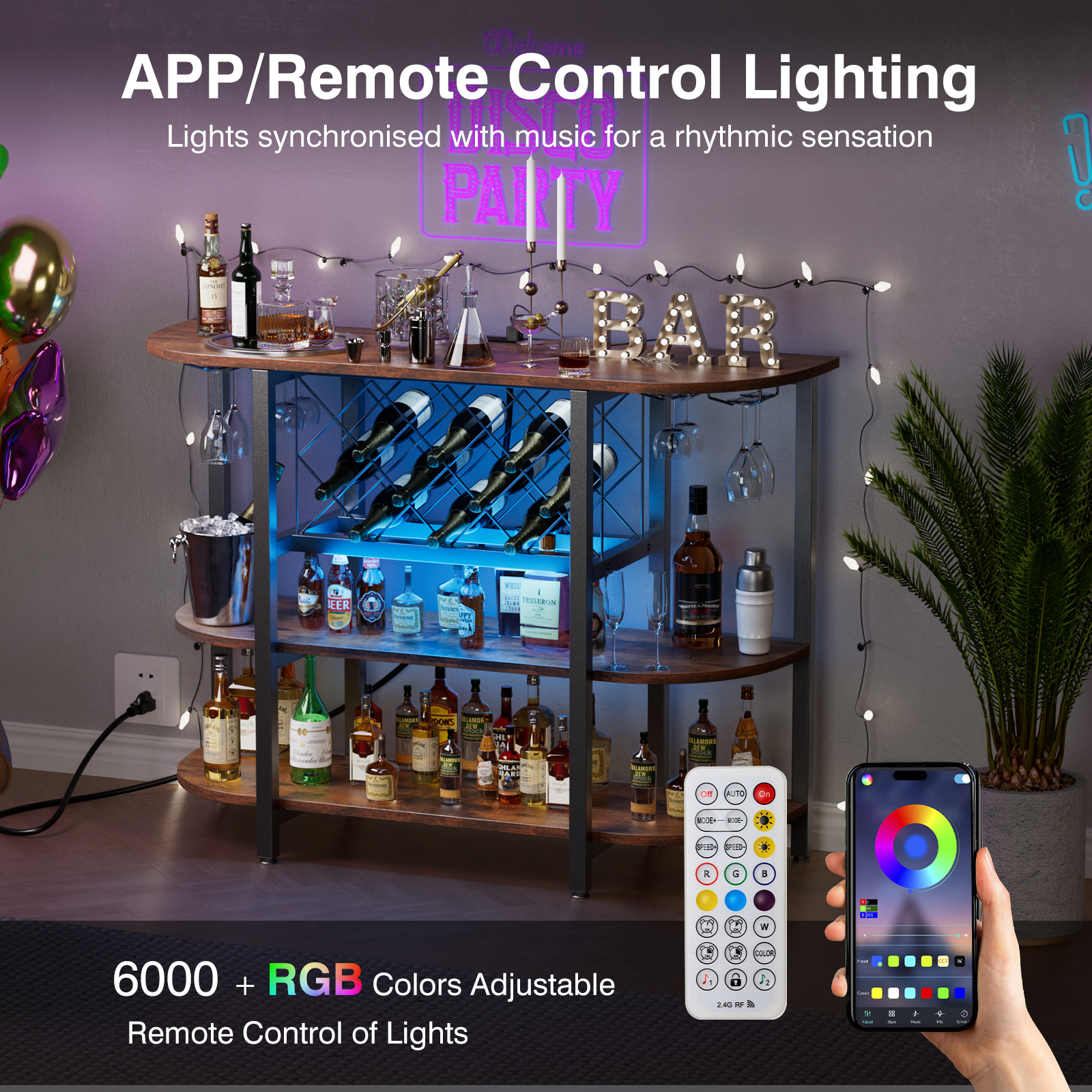 JHK LED Home Bar Cabinet with  - Home Bar And Cabinet 리뷰 및 가격