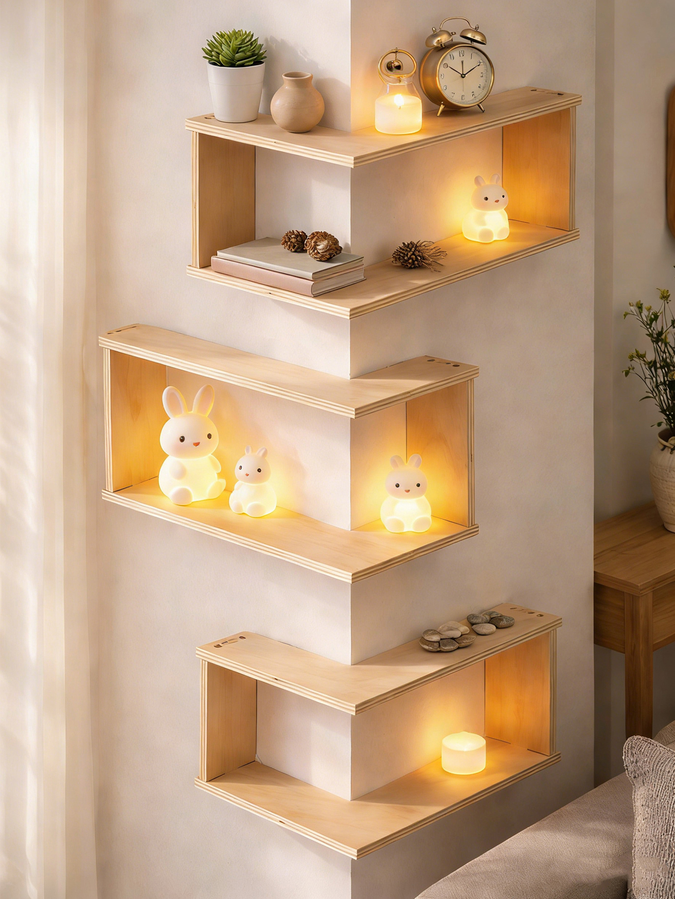 Corner Floating Wooden Shelves - Home Bar Shelves 리뷰 및 가격