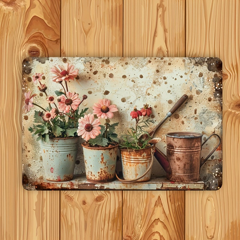 Vintage Floral Metal Tin Sign  - Home Bar And Restaurant 리뷰 및 가격