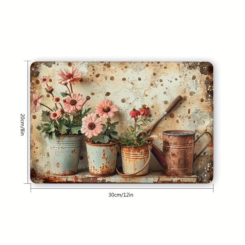 Vintage Floral Metal Tin Sign  - Home Bar And Restaurant 리뷰 및 가격