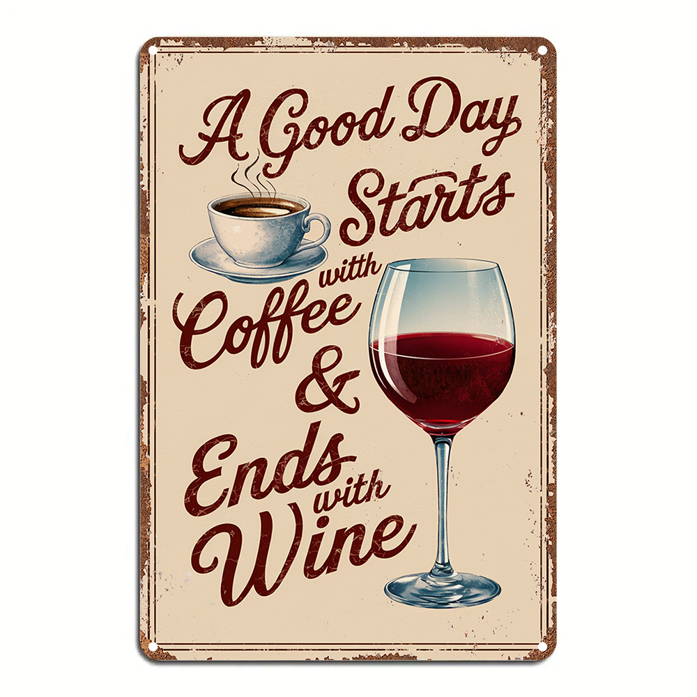 Vintage Iron Wall Sign A Good  - Home Bar And Coffee 리뷰 및 가격