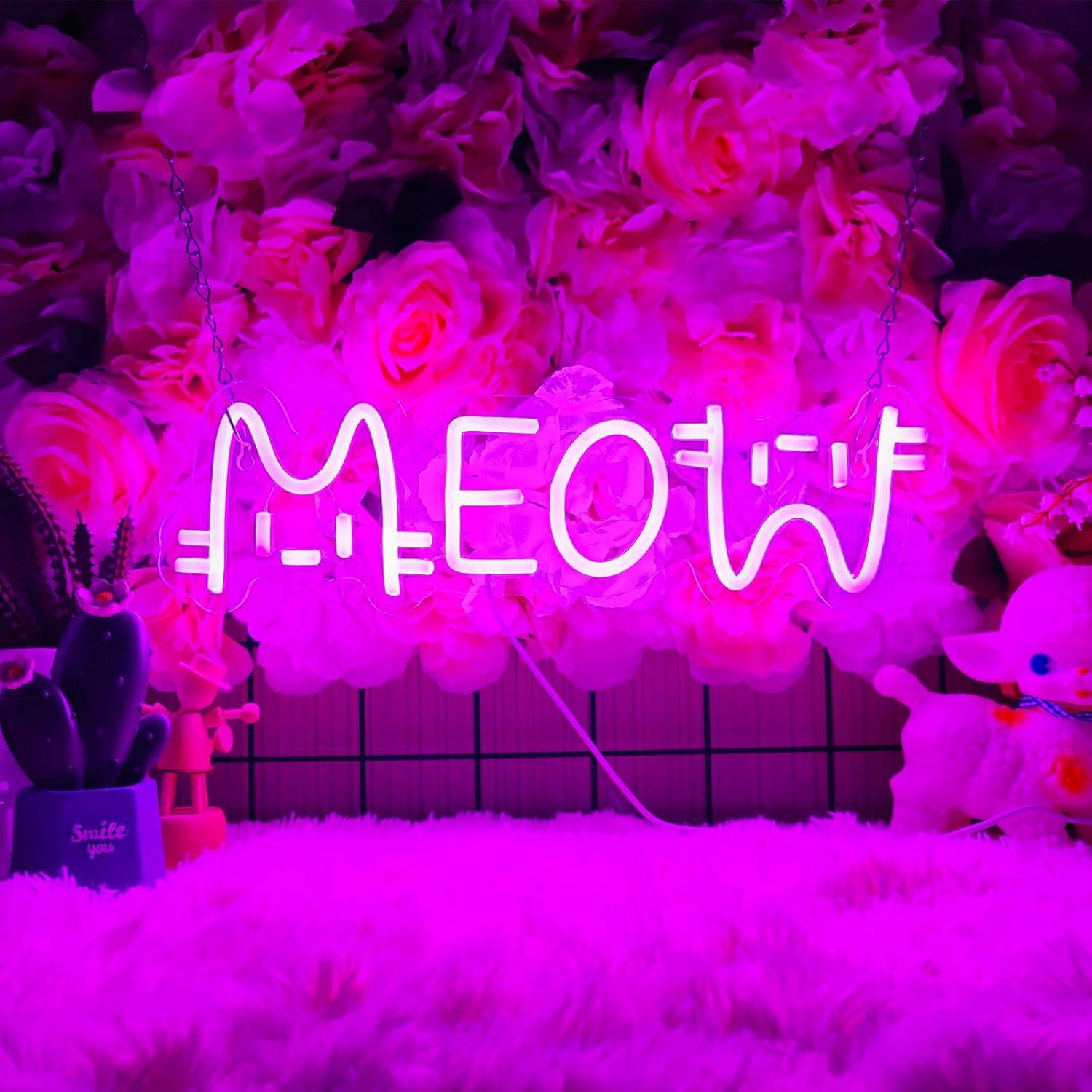 Meow Neon Sign Cat USB Powered - Home Bar And Restaurant 리뷰 및 가격