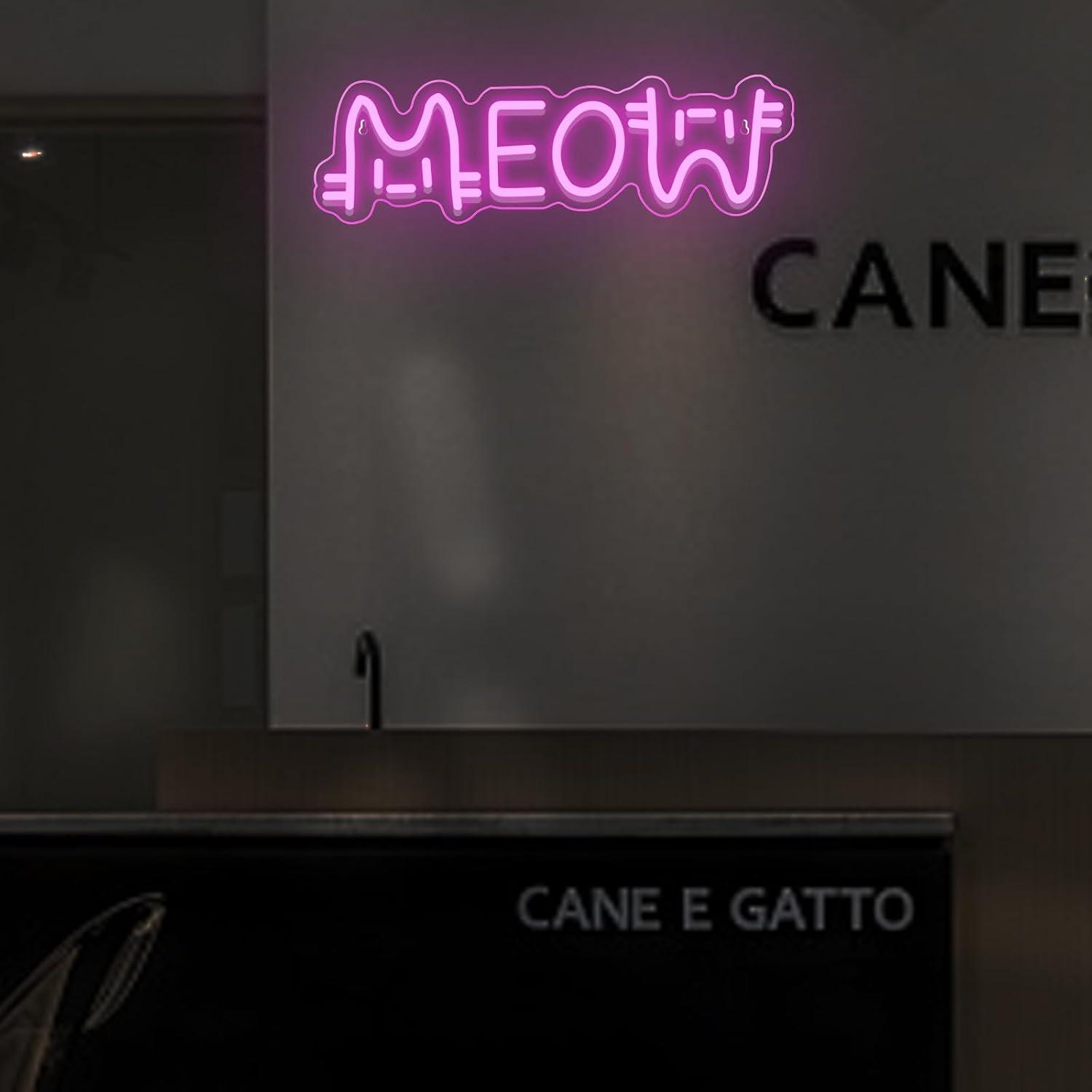 Meow Neon Sign Cat USB Powered - Home Bar And Restaurant 리뷰 및 가격