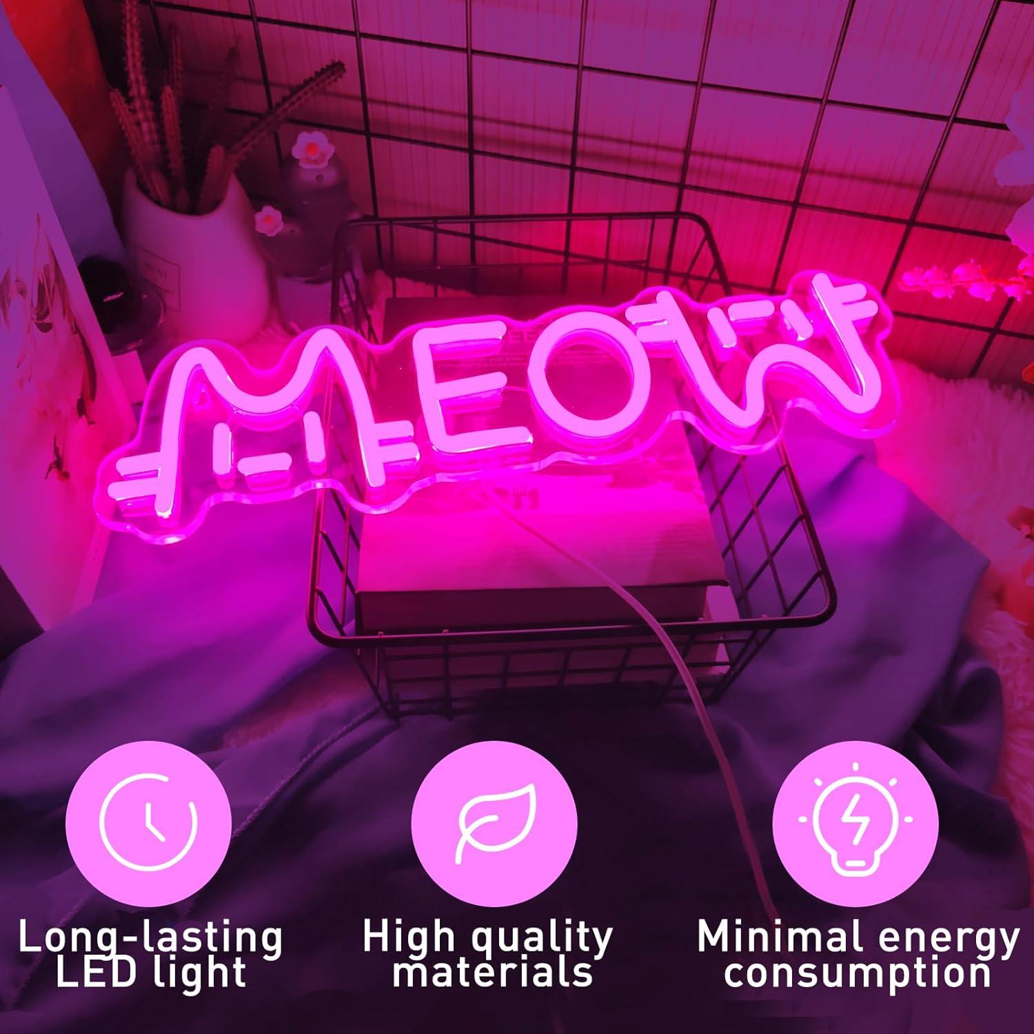 Meow Neon Sign Cat USB Powered - Home Bar And Restaurant 리뷰 및 가격