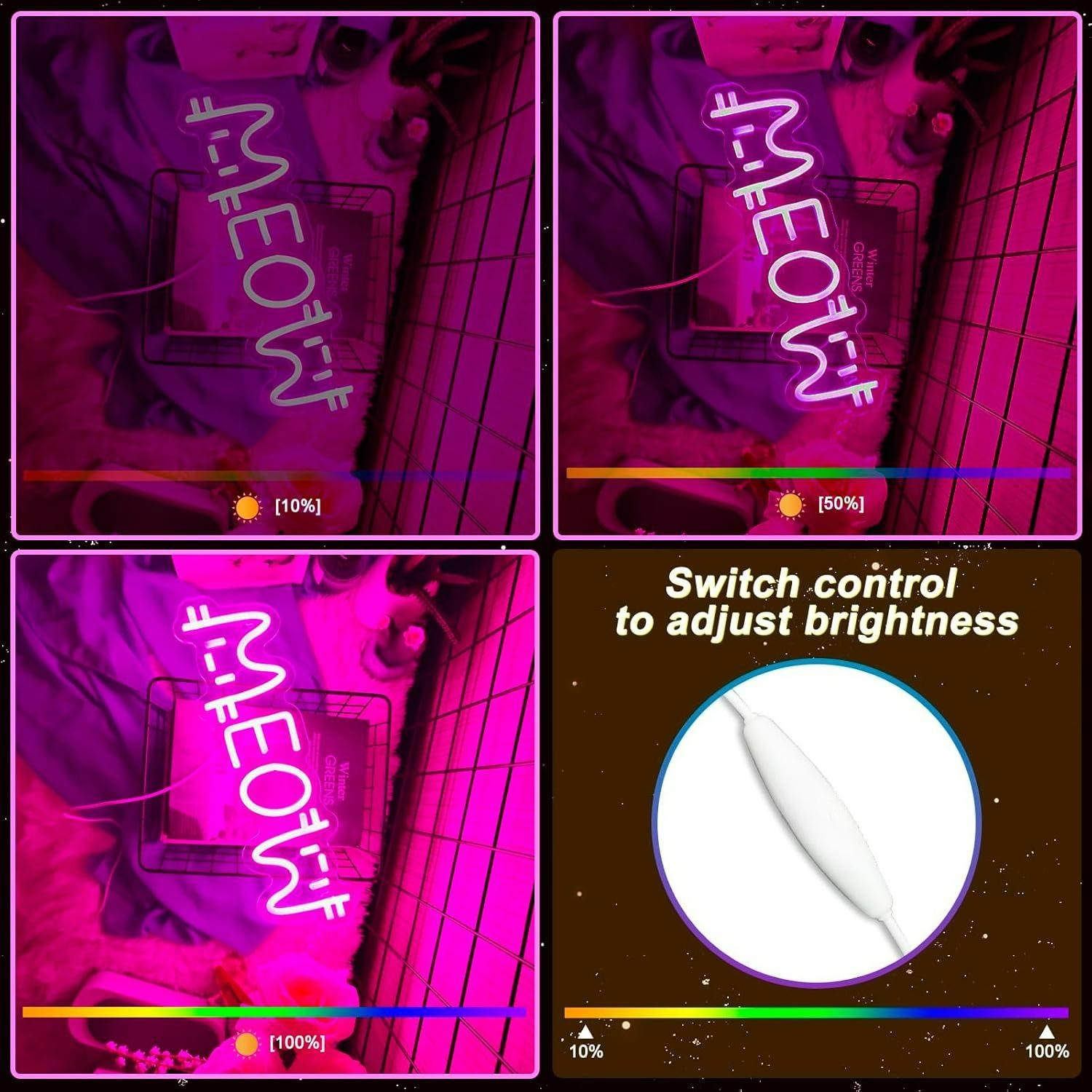 Meow Neon Sign Cat USB Powered - Home Bar And Restaurant 리뷰 및 가격