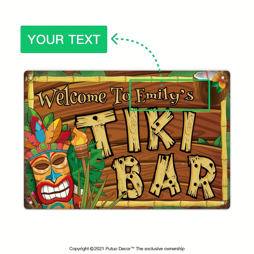 Custom  Decor Tiki Bar Sign, P - Home Bar And Restaurant 리뷰 및 가격