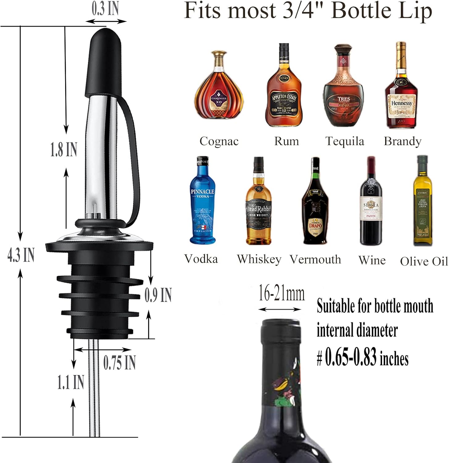 12 Pack Liquor Pour Spout With - Speed Pourer Cap 리뷰 및 가격