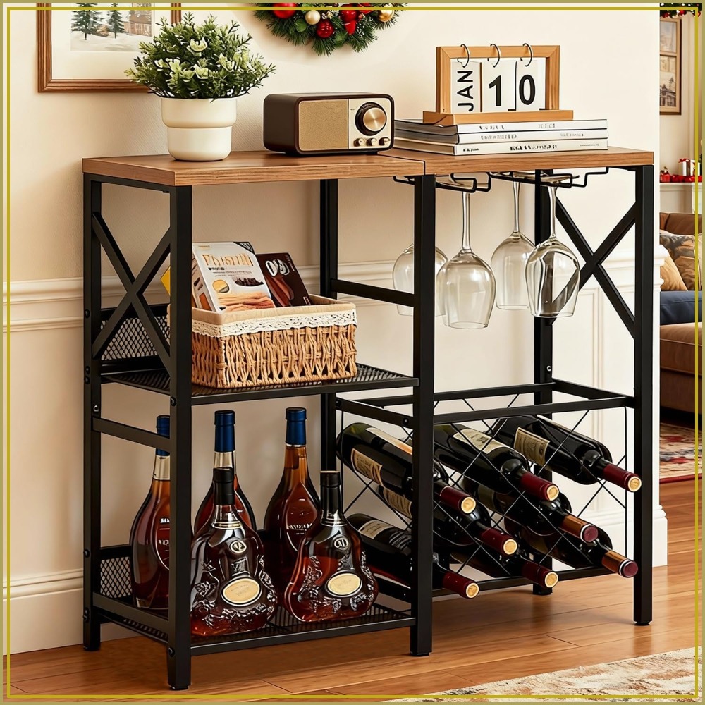 Rustic Freestanding Wine Rack  - Home Bar And Cabinet 리뷰 및 가격