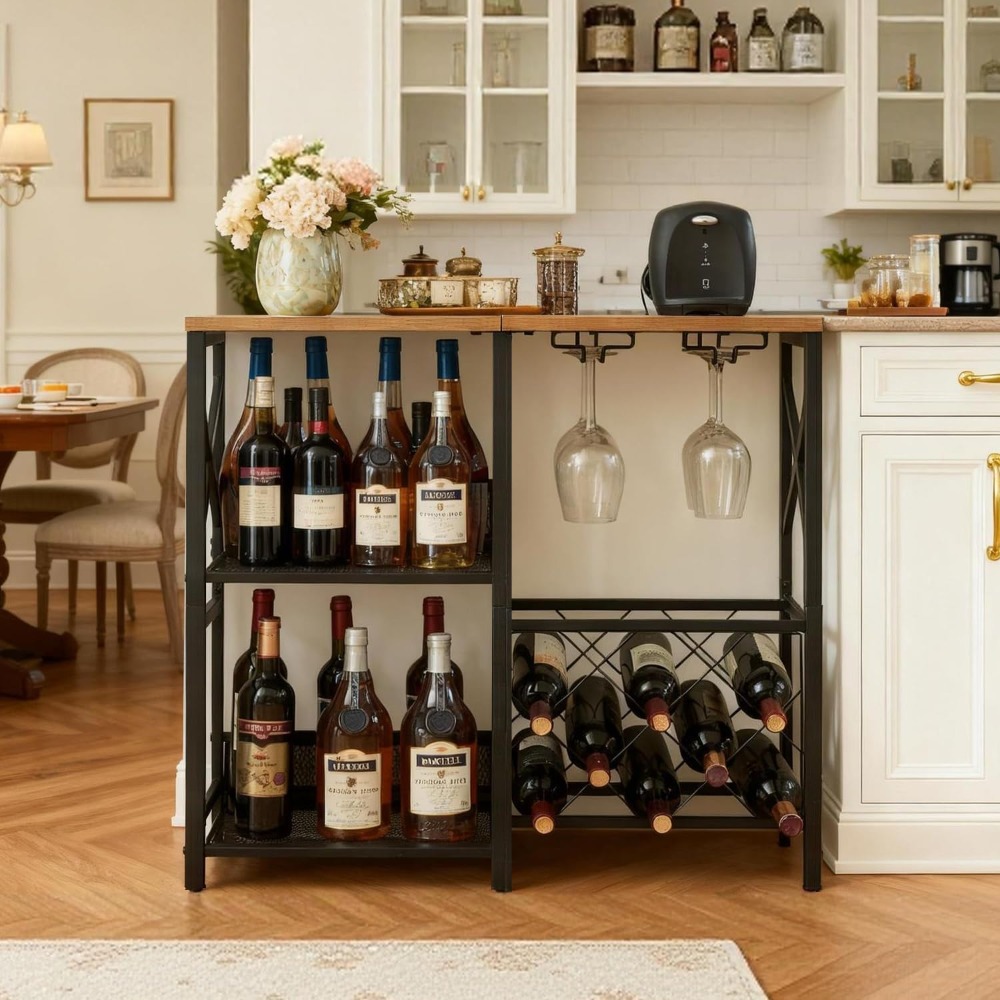 Rustic Freestanding Wine Rack  - Home Bar And Cabinet 리뷰 및 가격
