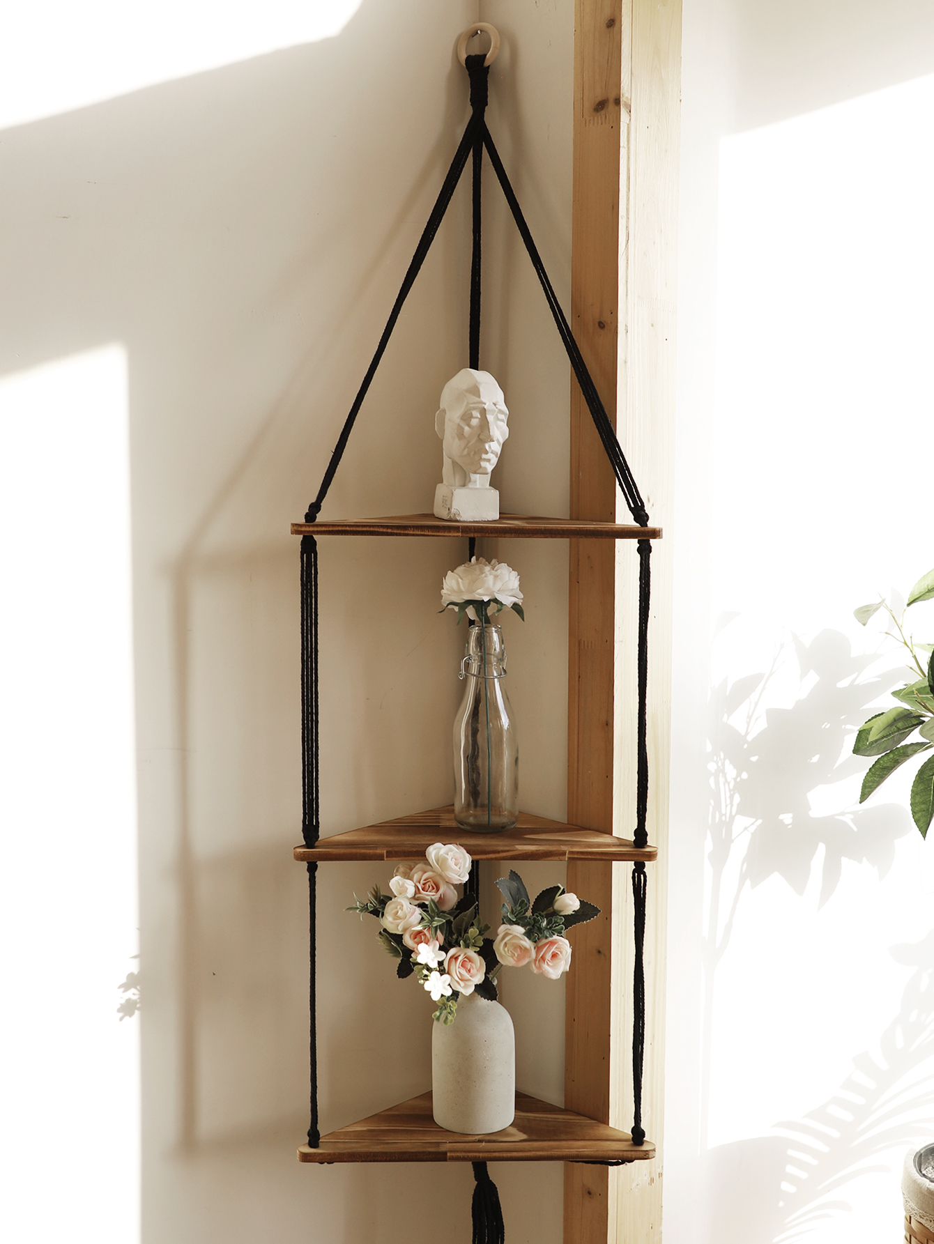 Wooden Corner Shelf Wall Decor - Home Bar Shelves 리뷰 및 가격