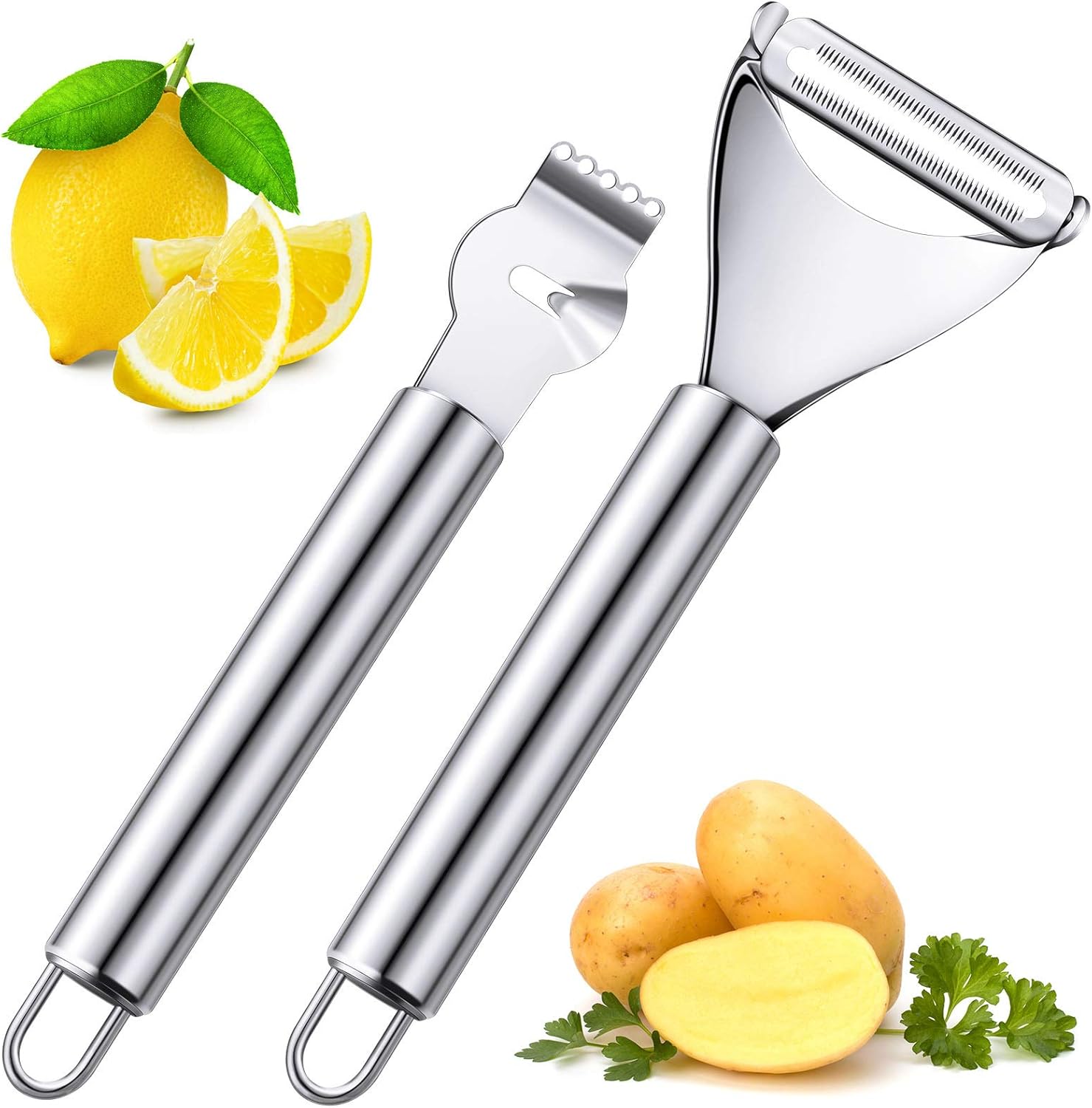 2 Pieces Stainless Steel Lemon - Peeler Channel Knife 리뷰 및 가격