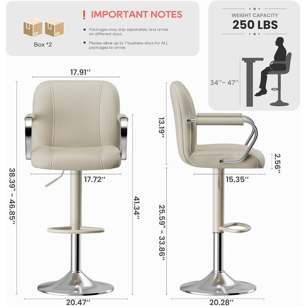 3 Beige Adjustable Swivel Coun - Home Bar Seating 리뷰 및 가격